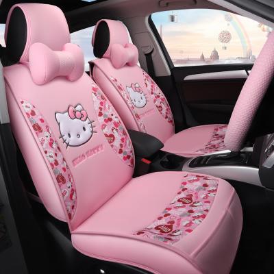 China Sports Car seat cover, full set of luxury car seat cover, linen, all-season universal kitty cat and lady interior decoration cushion for sale