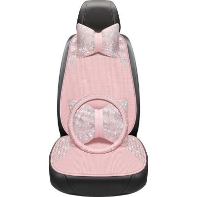 China Bling Bling Crystal Bling Bling Crystal Car seat cover, full set of luxury car seat cover, ladies fashion luxury belt drill all season universal for sale