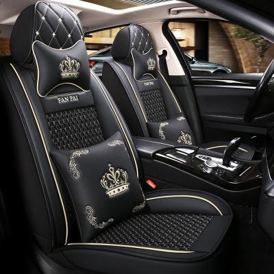 China Sports 5-seater car seat cover all season universal size luxury car seat cover PU leather waterproof for sale