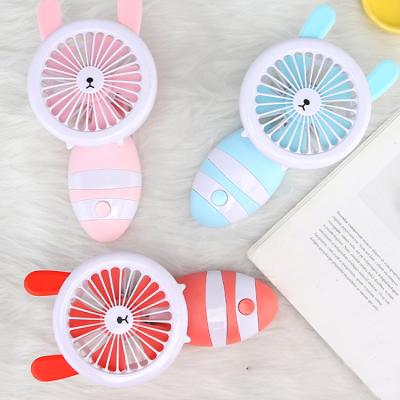 China New Cartoon Mini Rabbit Mini Fan Outdoor Portable Handheld Fan USB Student Pocket Charging Fan for sale