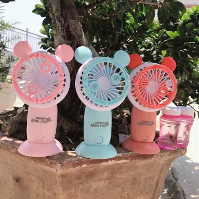 China Outdoor USB Electric Bubble Fan Mini Machine Cartoon Mouse Ear Fan Children's Toy Bubble Fan Blowing Toy for sale