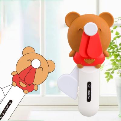 China Summer Outdoor Cartoon Small Fun Fan Holding Blade Plastic Toy Fan Portable Hand Fan Toy Gift for sale