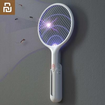 China Viable Battery 4000mah Rechargeable Fly Swatter Mosquito Killer Racket Bat Handheld Electric Lamp With USB Charging Base for sale