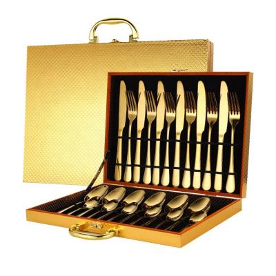 China 24 Piece Stainless Steel Cutlery Set Flatware Set Dinner Knife Fork Spoon Tea Spoons Viable for sale