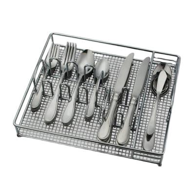 China Sustainable Hanging Cutlery Set Flatware With Rack Stand Luxury Hotel Restaurant Cafe Sideboard for sale