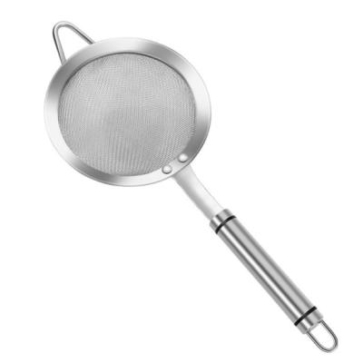 China Sustainable Delicate Food Grade 304 Stainless Steel Mesh Thickened To Handle Large Strainer Soy Milk Milk Filter Household Hot Pot Spoon for sale