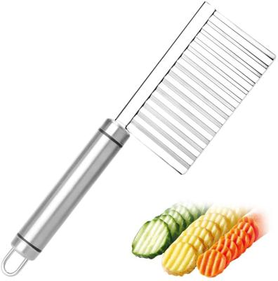 China Viable 304 Stainless Steel Kitchen Crease Tool Chopper Wavy Slicer Knife Chopper Wavy Slicer Knife Potato Wave Cutter for sale