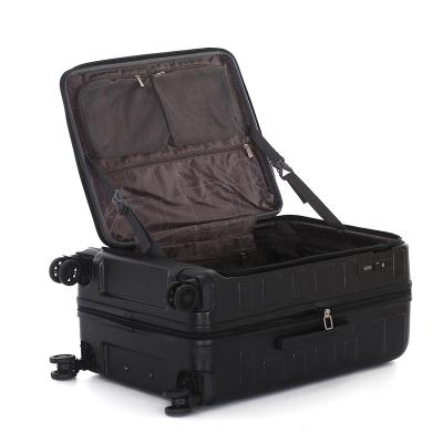 China 100% Pure PC Luggage Bags With Computer Compartment Front Open Laptop Pocket USB Port Travel Filling Suitcase for sale