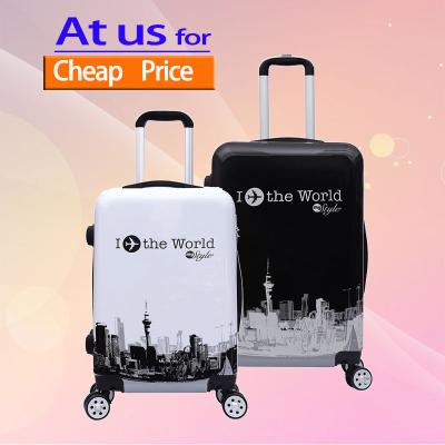 China Factory Price Cartoon ABS PC UV Printed Luggage Maletas de PC Printing Airport Designer Hardside Trolley Travel Bags Hand Suitcase for sale