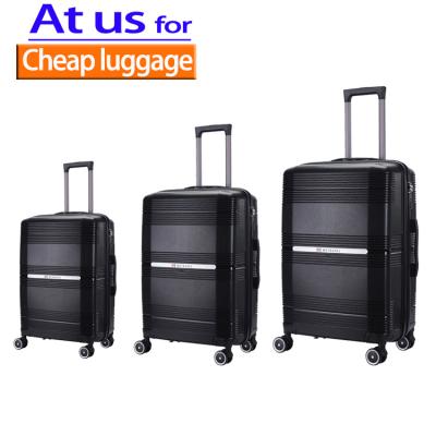 China Hot Selling 2021 New Design Hard Shell PP Trolley Luggage Bag PP Cabin Size Cabin Size Suitcase for sale