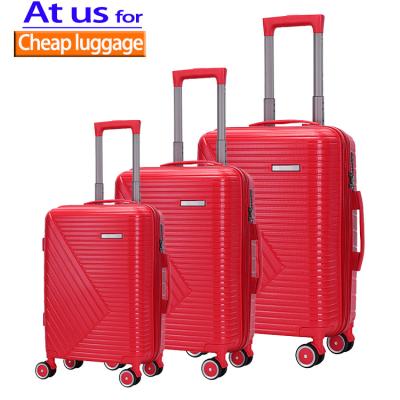 China New 20 24 28 Inch PP Luggage Size Polypropylene Suitcase Fashionable Impact Resistant Hard Suitcases Shell Trolley Luggage Case Cabin for sale