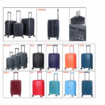 China Hot Selling 2022 PC Amazon Luggage PP 4 Wheeled Trolley Travel Bags Hard Luggage Bag Sets for sale