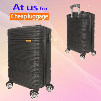 China Cheap ABS 2021 Price ABS Luggage Set Carry-On Plastic Suitcase Lightweight Spinner Double Wheels for sale