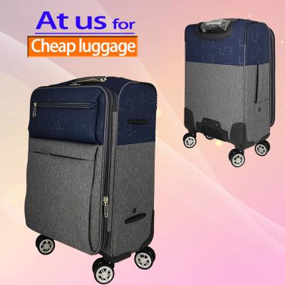 China Wholesale High Quality Nylon Embroidery Luggage Travel Business Factory Logo Trolley Hand Suitcase Bag for sale