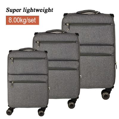 China 1680D 2021 Lightweight Nylon Super Luxury Waterproof Soft Luggage Bag Large Compartment 1680D Fabric Travel Rolling Top Suitcase for sale