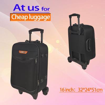 China Dongguan Carry On Sale Low Price 16 Inch Box Luggage Nylon Custom Suitcase Trolley Soft Filter Mounts for sale