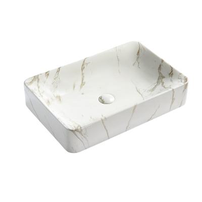 China Modern Hot Sales Above Counter Sink Ceramic Handmade Marble Wash Basin Sanitary Ware Basins for sale