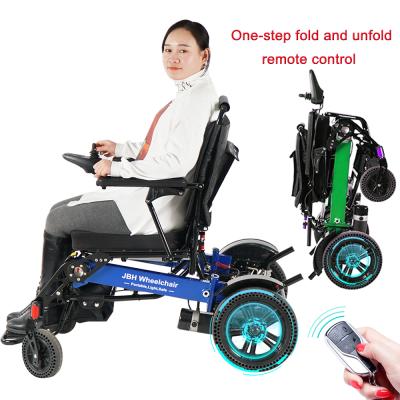 China Hot Selling Folding Portable Power Easy Operation Double Control Electric Wheelchair With Removable Lithium Battery for sale