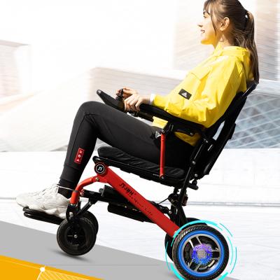 China Lightweight Portable Wheelchair 2021 Cheap Price Electronic Lightweight Wheelchair Folding Electric Wheelchair Disabled Motor for sale