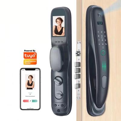 China New Digital Tuya App Aluminum Alloy Security Smart Fingerprint Door Lock with Camera cerradura inteligente deadbolt for sale