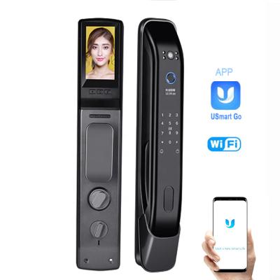 China Aluminum Alloy New Arrival Smart Lock Fingerprint Digital Wifi Lock Connected Camera Monitor Send Photo To Mobile for sale