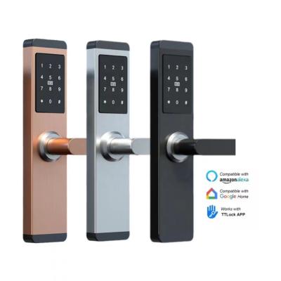 China Aluminum Alloy TTLock APP BLE WiFi Security Electronic Fingerprint Smart Door Lock for Home, Office, Apartment, Airbnb for sale