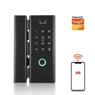 China Tuya zinc alloy high security APP fingerprint sliding door smart home lock for office apartment glass door lock for sale