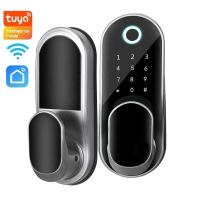 China Tuya Digital Deadbolt Door Lock BLE TTLock App Smart Home Door Lock Tuya Zinc Alloy Electronic Keyless WiFi APP for sale