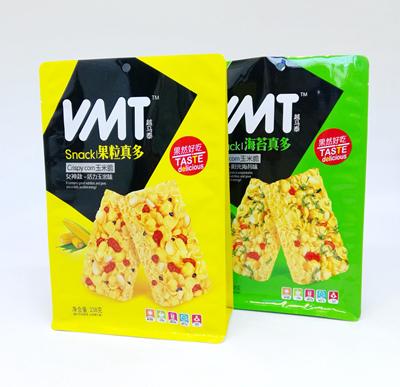 China Snack Packaging Bag Heat Seal Flat Bottom Moisture Proof OEM Printed Bag With Side Window For Crispy Corn for sale