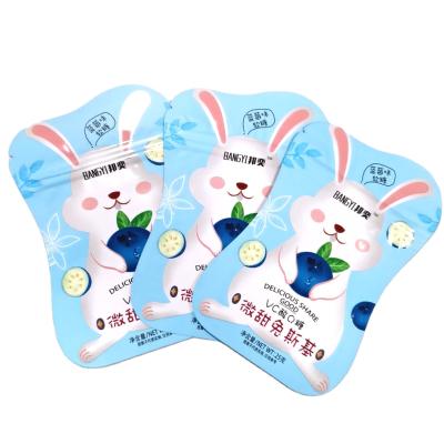 China Cute Candy 25g Moisture Proof Special Shaped Pouch Zipper Heat Seal Packing Bags for sale