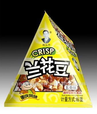 China Moisture Proof Triangle Shape Laminated Bag For Snack Food for sale