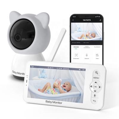 China PAN-TILT Pan-Tilt Camera Built-in 8 Lullaby Reminder 1080p Remote Feeding Video OEM/ODM/Tilt Baby Care Monitor 5 Inch Baby Monitor for sale