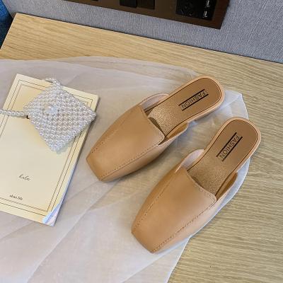 China Fashion Trend Fashion Ladies Mules Shoes Slippers Luxury Wedding Half Slips Summer Outdoor Causal Flat Shoes for sale