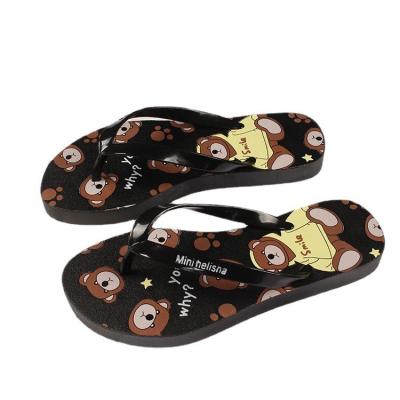 China 2022 new summer fashion ladies cushioning flat ladies indoor and outdoor bear cartoon beach wear flat shoes for sale