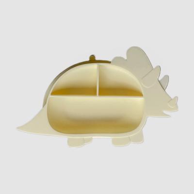 China Modern kids learning lemon yellow dish triceratops for sale