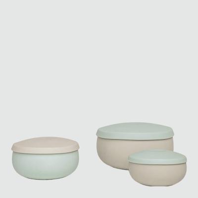 China Triple Sustained Bowl Set 100% Silicone Mint Green Dinnerware for sale