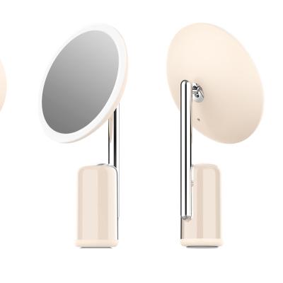 China LED Lighted Lights Beauty Mirror Mini Base Space Custom Made Saved Portable Mirror Makeup Cosmetic Home Used Mirror for sale