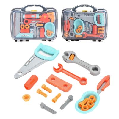 China Boys Gift Plastic Play Toys Simulation House Pretend Play Storage Box Suitcase Plastic Tool Toys Set For Children for sale