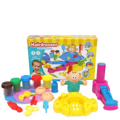 China Wholesale Develop Children's Intelligence Pretend Hairdresser DIY Playdough Clay Toys 3D Molding Playset Kids Colored For Kids Color Box Colorful for sale