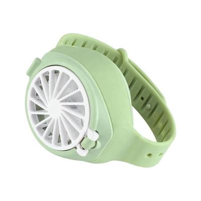 China Bring Cool 2020 New Popular Kids Summer Toys Hands USB Free Portable Charging Mini Wireless Lazy Watch Fan For Kids for sale