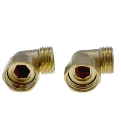 China Hose Connection Copper 4-Point Connector Male Threaded Shower Hose Fitting 90 Degree Elbow for sale