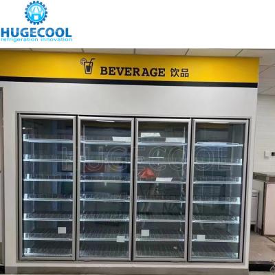 China Convenient Walk-in Beer Cave Coolers L Type Walk in Cooler with Customizable Glass Door for sale