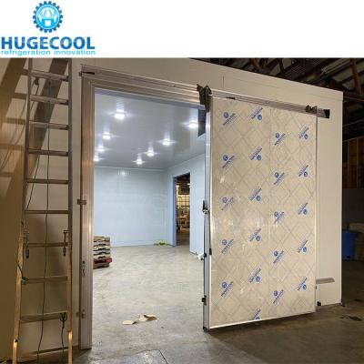 China 2m*3m PU Panel Auto Sliding Door with PVC Curtain Assembled Structure Slidingdoor for sale