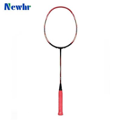 China Playing Sound New Design Full Carbon Custom Print Belt Lightweight Sweat-absorption Badminton Racket for sale