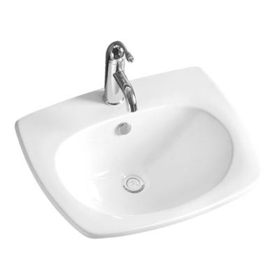 China New Model Square Ceramic Countertop Modern White Wash Basin For Bathroom Cabinet for sale