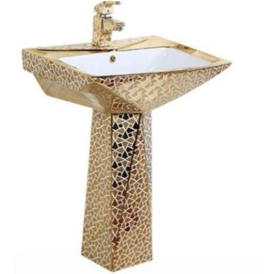 China Modern Hot Selling Luxury Sanitary Ware Middle East Style Bathroom Pedestal Wash Basin for sale