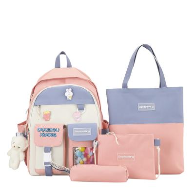 China Wholesale 4 Pcs Set Girls Waterproof Colorful Casual Bagpack Children Backpack Cute Kids School Bags For Teenagers for sale