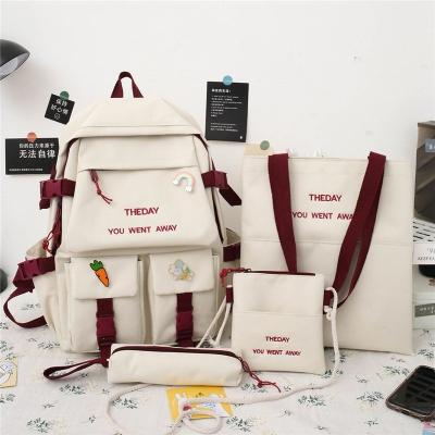 China 2022 waterproof new design backpack high school bag teenager schoolbag set for girl for sale