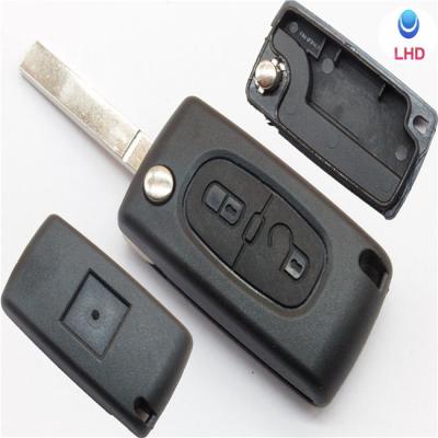 China Replace Car Key Case Car Key Shell For Peugeot 307 408 308 3008 For Citroen C6 2 Button Remote Folding Car Key Cover for sale