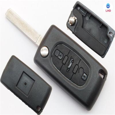 China Replace Car Key Case For PEU 207 307 407 308 607 3 Button Flip Remote Key Shell Case CE0523 FOB for sale